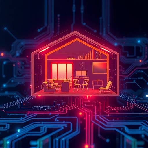 Image abstraite symbolisant l'innovation technologique pour la maison